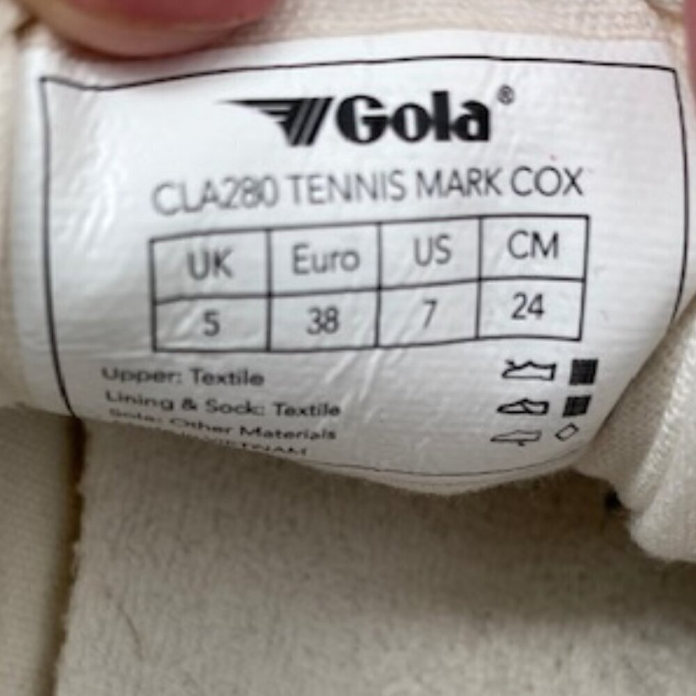 GOLA White Green Canvas Mark Cox Tennis Shoes Sneakers Sz 7 - Picture 13 of 13